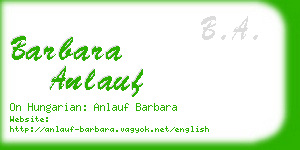 barbara anlauf business card